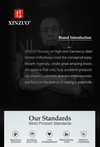 XINZUO High Quality Paring  Utility Cleaver Knife Set - 35 5 8 Germany 14116 Stainless Steel - ZOOMNSTORE