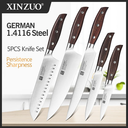 XINZUO High Quality Paring  Utility Cleaver Knife Set - 35 5 8 Germany 14116 Stainless Steel - ZOOMNSTORE