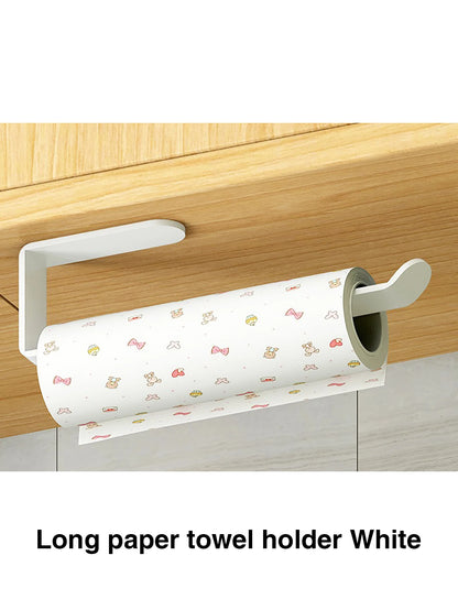 Kitchen Paper Towel Holder Adhesive Tissue Hanger Toilet Roll Paper Dispenser Cabinet Storage Napkin Rack Bathroom Accessories - ZOOMNSTORE