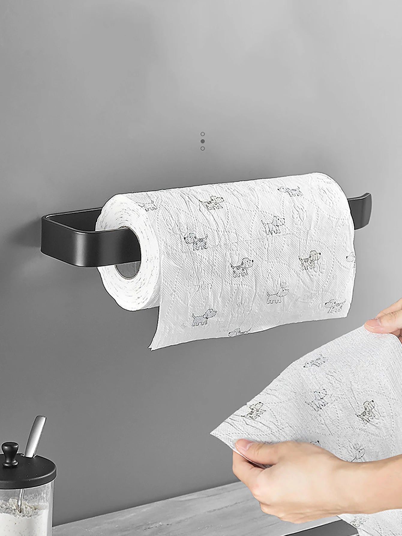 Kitchen Paper Towel Holder Adhesive Tissue Hanger Toilet Roll Paper Dispenser Cabinet Storage Napkin Rack Bathroom Accessories - ZOOMNSTORE