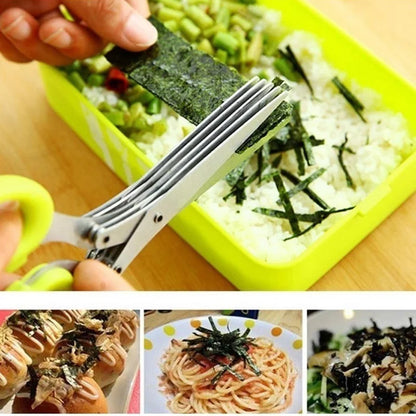Kitchen Scissors Multi-Layer Vegetable Cutter | Stainless Steel Herb Cutting Tool - ZOOMNSTORE