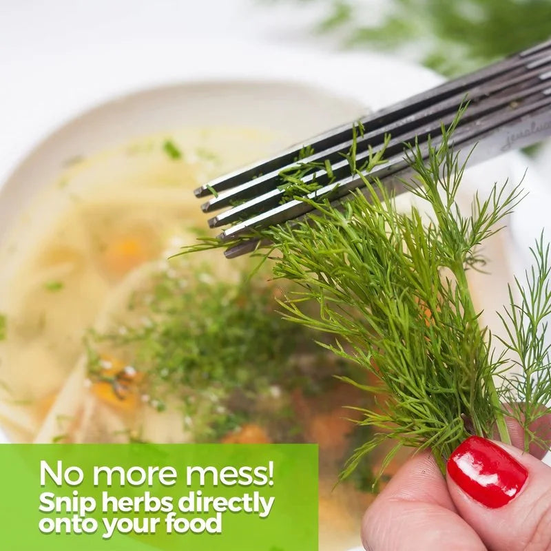 Kitchen Scissors Multi-Layer Vegetable Cutter | Stainless Steel Herb Cutting Tool - ZOOMNSTORE