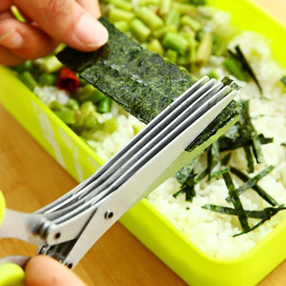 Kitchen Scissors Multi-Layer Vegetable Cutter | Stainless Steel Herb Cutting Tool - ZOOMNSTORE