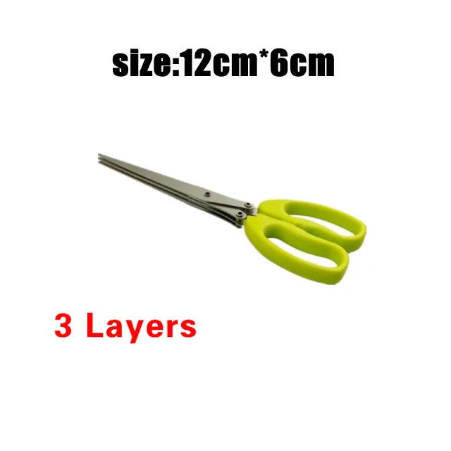 Kitchen Scissors Multi-Layer Vegetable Cutter | Stainless Steel Herb Cutting Tool - ZOOMNSTORE