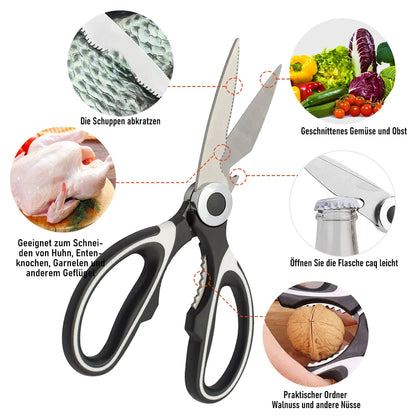 Kitchen Scissors | Stainless Steel Multi Purpose Shears for Meat & Vegetables - ZOOMNSTORE