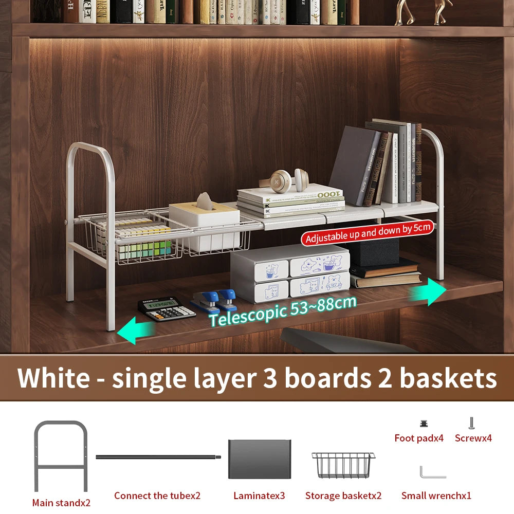 Expandable Under Sink Organizer - Multi-Use Cabinet Storage Rack with Removable Baskets - ZOOMNSTORE