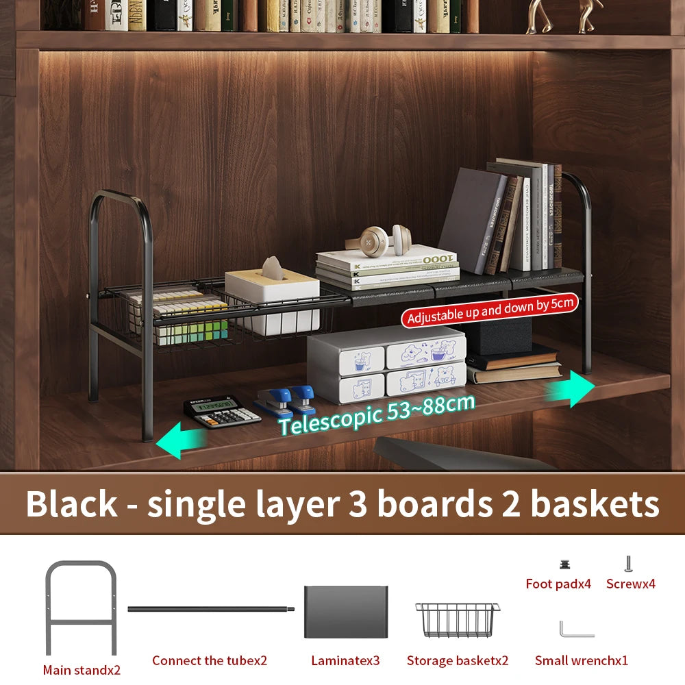 Expandable Under Sink Organizer - Multi-Use Cabinet Storage Rack with Removable Baskets - ZOOMNSTORE