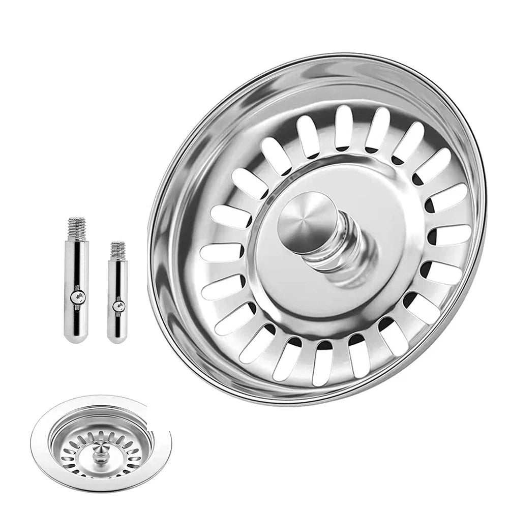 Kitchen Sink Strainer - Stainless Steel Basin Drain Filter with Fixing Pins 80mm/84mm - ZOOMNSTORE