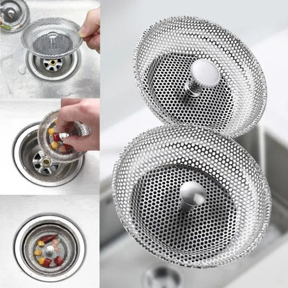 Kitchen Sink Strainer - Stainless Steel Basin Drain Stopper & Hair Catcher Filter - ZOOMNSTORE