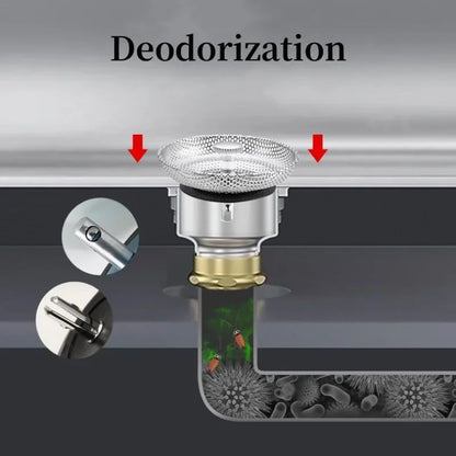 Kitchen Sink Strainer - Stainless Steel Basin Drain Stopper & Hair Catcher Filter - ZOOMNSTORE