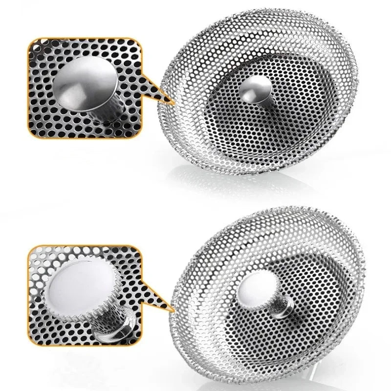 Kitchen Sink Strainer - Stainless Steel Basin Drain Stopper & Hair Catcher Filter - ZOOMNSTORE