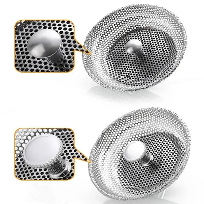 Kitchen Sink Strainer - Stainless Steel Basin Drain Stopper & Hair Catcher Filter - ZOOMNSTORE