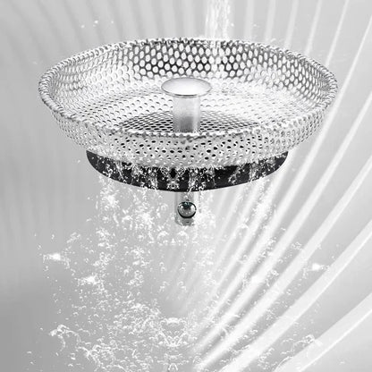Kitchen Sink Strainer - Stainless Steel Basin Drain Stopper & Hair Catcher Filter - ZOOMNSTORE