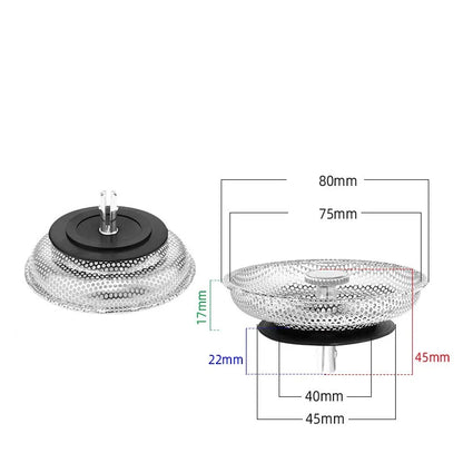 Kitchen Sink Strainer - Stainless Steel Basin Drain Stopper & Hair Catcher Filter - ZOOMNSTORE