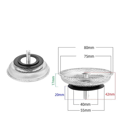Kitchen Sink Strainer - Stainless Steel Basin Drain Stopper & Hair Catcher Filter - ZOOMNSTORE