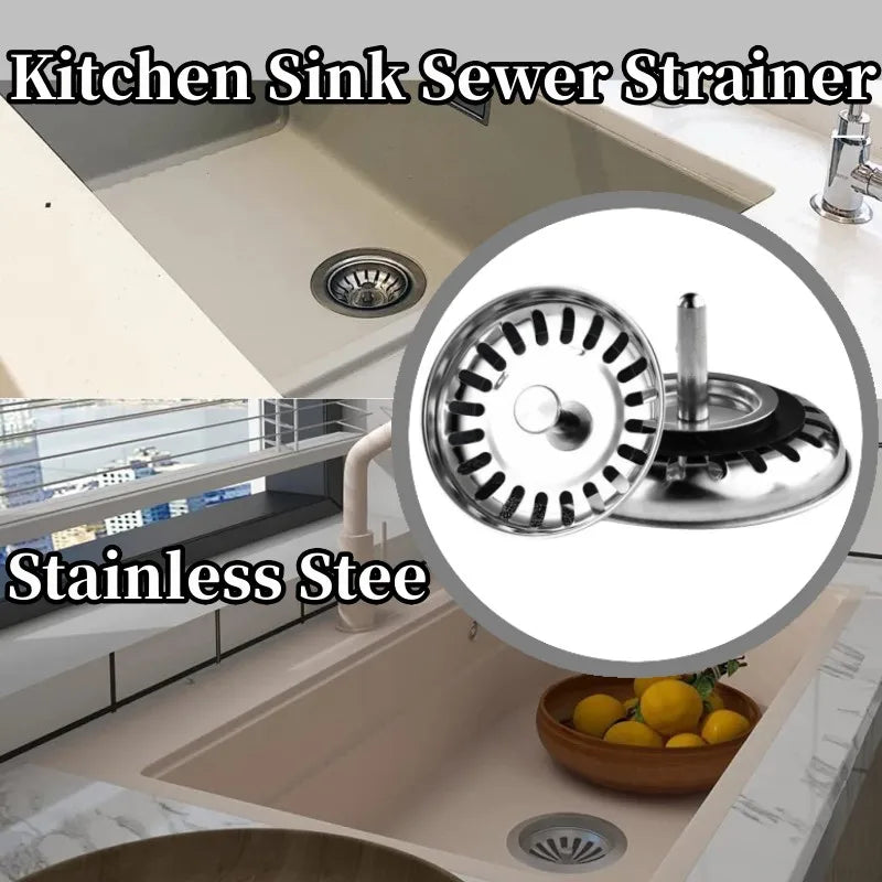 Kitchen Sink Strainer - Stainless Steel Drain Plug | Basin Drain Stopper, Anti Clog Filter - ZOOMNSTORE