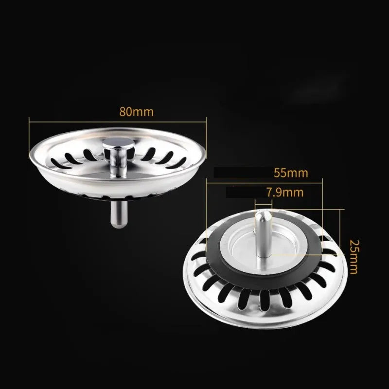 Kitchen Sink Strainer - Stainless Steel Drain Plug | Basin Drain Stopper, Anti Clog Filter - ZOOMNSTORE