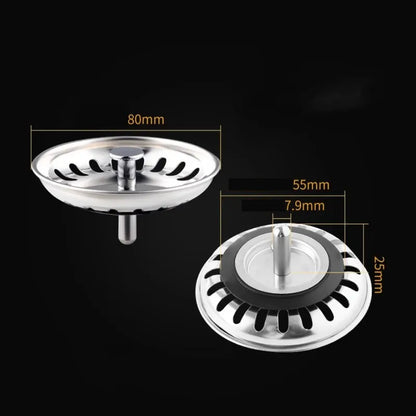 Kitchen Sink Strainer - Stainless Steel Drain Plug | Basin Drain Stopper, Anti Clog Filter - ZOOMNSTORE