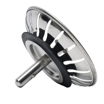 Kitchen Sink Strainer Stainless Steel Drain Plug - Basin Stopper with Rubber Seal - ZOOMNSTORE