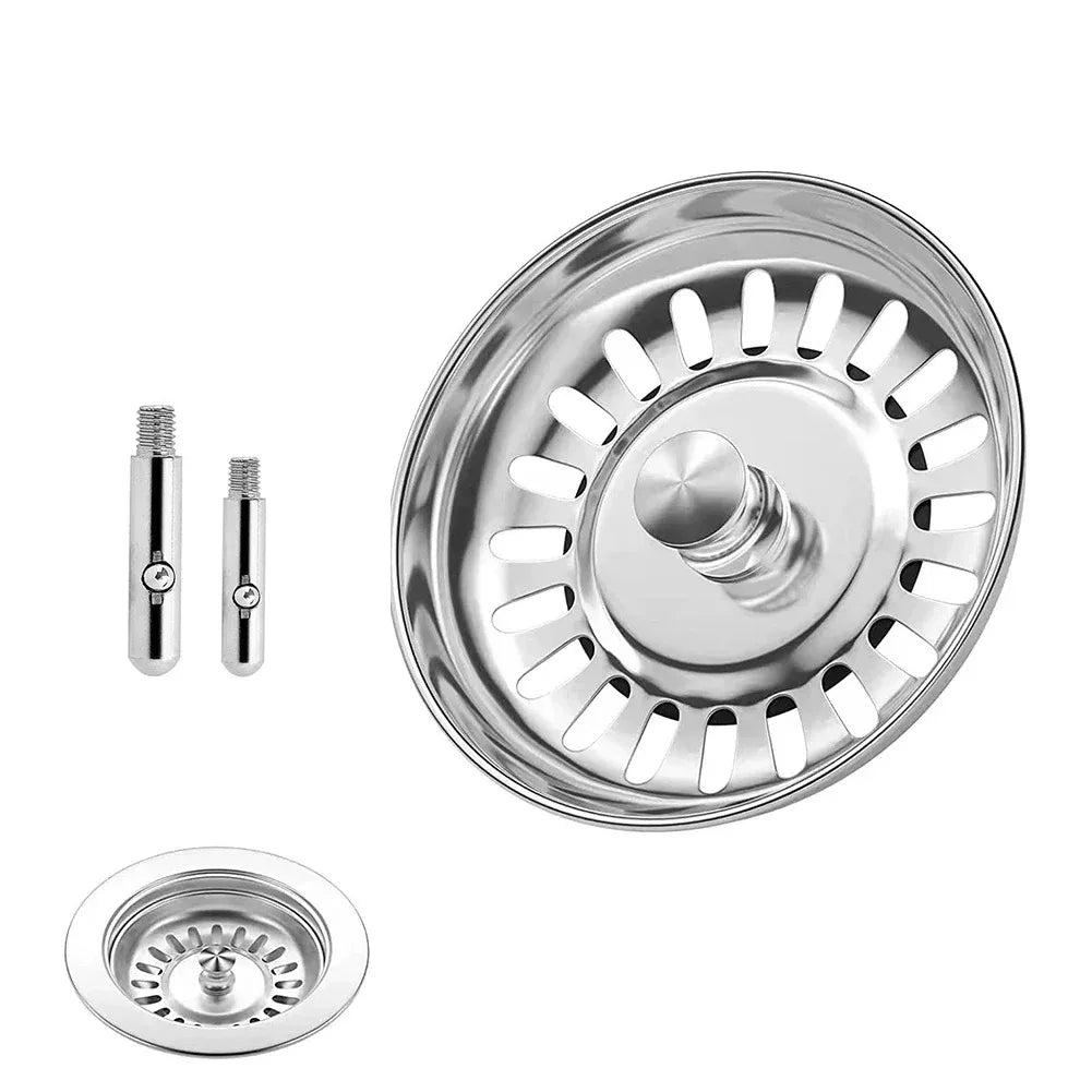 Kitchen Sink Strainer - Stainless Steel Replacement 80mm Drain Plug Basket - ZOOMNSTORE