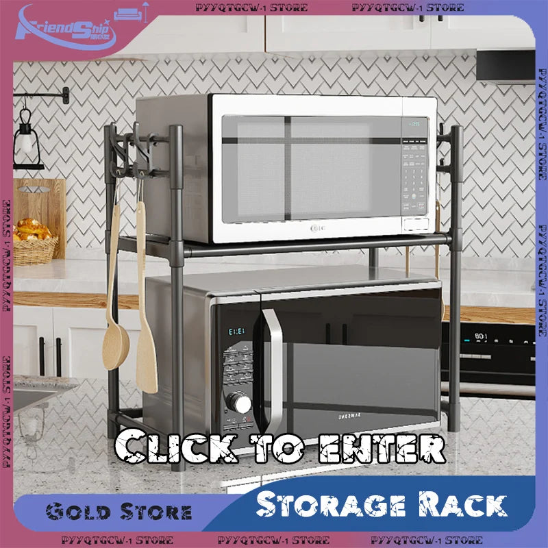 Multi-Layer Kitchen Storage Rack - Microwave Shelf  Condiment Organizer - ZOOMNSTORE