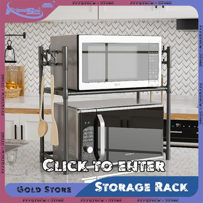Multi-Layer Kitchen Storage Rack - Microwave Shelf  Condiment Organizer - ZOOMNSTORE