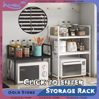 Multi-Layer Kitchen Storage Rack - Microwave Shelf  Condiment Organizer - ZOOMNSTORE