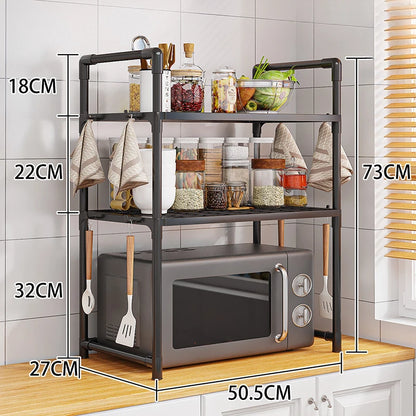 Multi-Layer Kitchen Storage Rack - Microwave Shelf  Condiment Organizer - ZOOMNSTORE