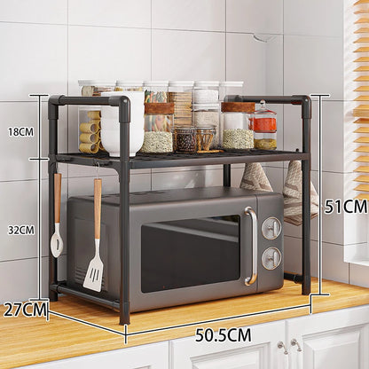 Multi-Layer Kitchen Storage Rack - Microwave Shelf  Condiment Organizer - ZOOMNSTORE