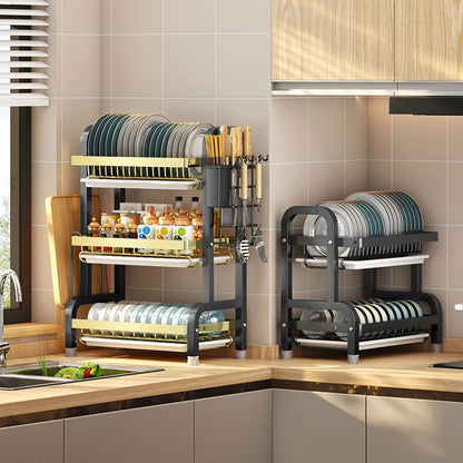 Multifunctional Kitchen Storage Rack - Bowl Dish  Chopstick Organizer - ZOOMNSTORE