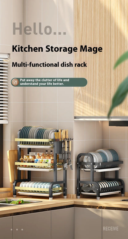 Multifunctional Kitchen Storage Rack - Bowl Dish  Chopstick Organizer - ZOOMNSTORE