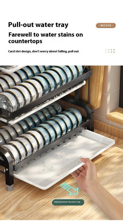 Multifunctional Kitchen Storage Rack - Bowl Dish  Chopstick Organizer - ZOOMNSTORE