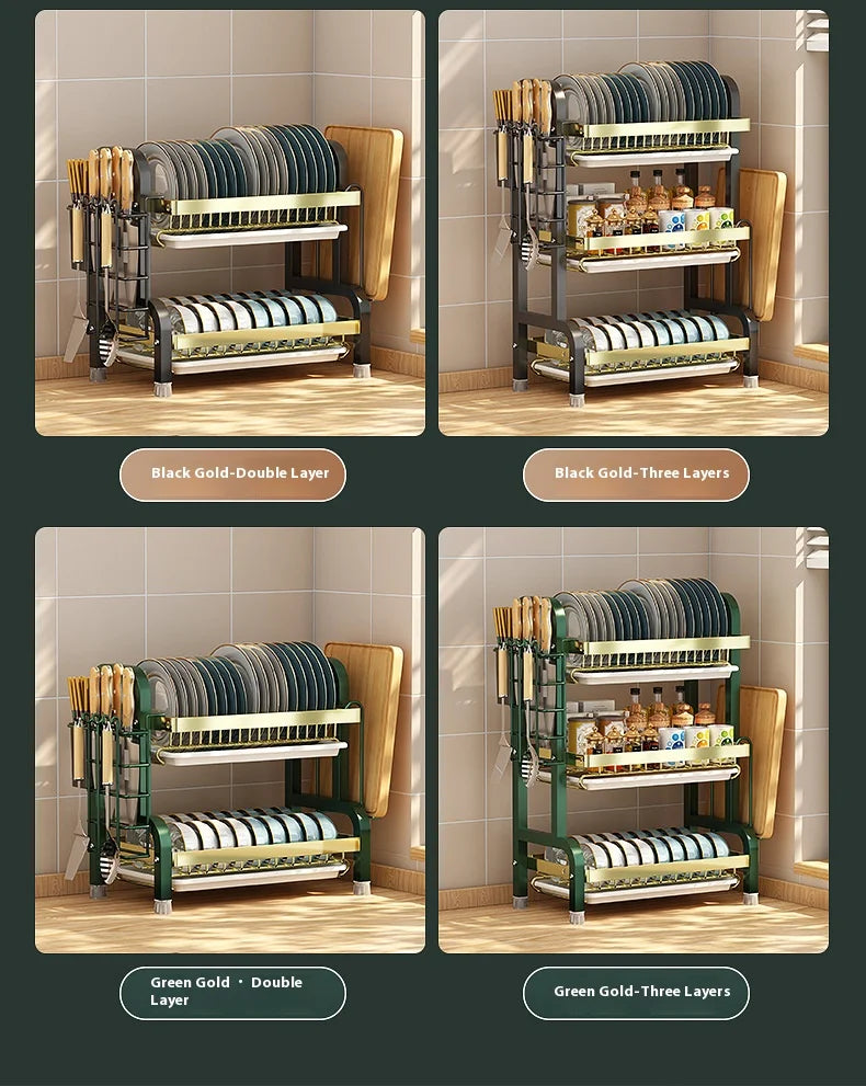 Multifunctional Kitchen Storage Rack - Bowl Dish  Chopstick Organizer - ZOOMNSTORE