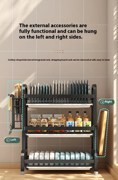 Multifunctional Kitchen Storage Rack - Bowl Dish  Chopstick Organizer - ZOOMNSTORE