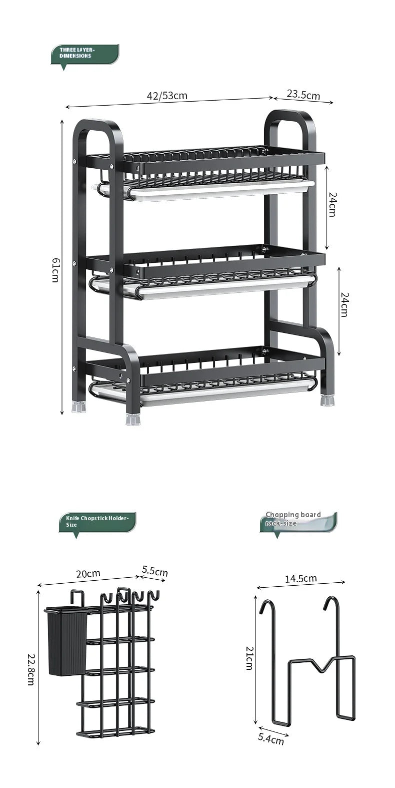 Multifunctional Kitchen Storage Rack - Bowl Dish  Chopstick Organizer - ZOOMNSTORE