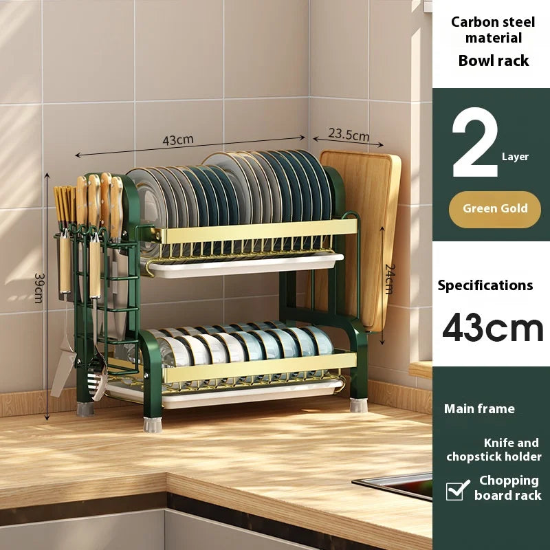 Multifunctional Kitchen Storage Rack - Bowl Dish  Chopstick Organizer - ZOOMNSTORE