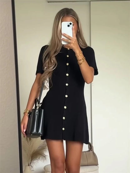 Elegant Knit Mini Dress - Womens Slim High Waist Bodycon Sweater Dress - ZOOMNSTORE