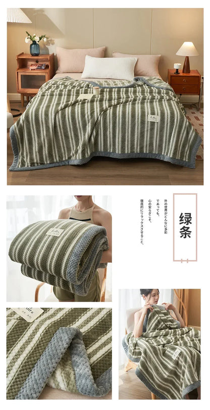 Soft Chenille Knit Throw Blanket - Handmade Machine Washable Cozy for Couch  Bed - ZOOMNSTORE