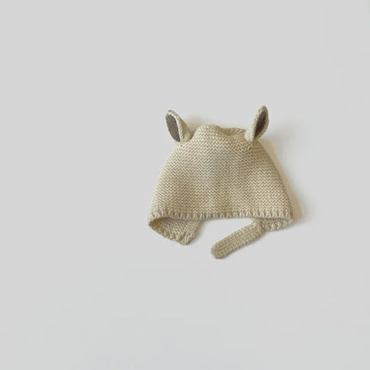 0-2 Years Baby Hat Autumn Winter Ear Rabbit Knitted Kids Hat Baby Girls Baby Boys Cute Wool Hat  Baby Accessories Newborn - ZOOMNSTORE