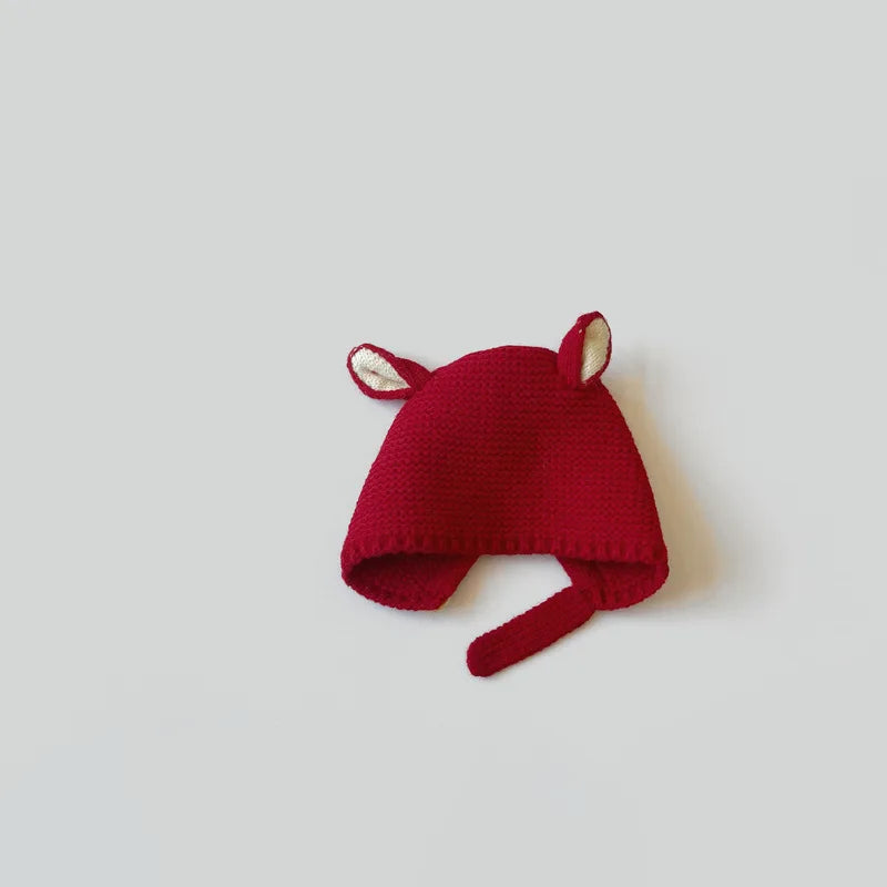0-2 Years Baby Hat Autumn Winter Ear Rabbit Knitted Kids Hat Baby Girls Baby Boys Cute Wool Hat  Baby Accessories Newborn - ZOOMNSTORE