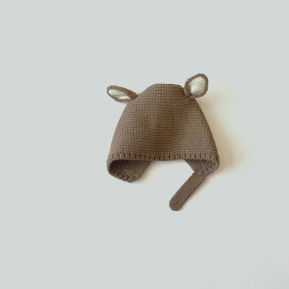 0-2 Years Baby Hat Autumn Winter Ear Rabbit Knitted Kids Hat Baby Girls Baby Boys Cute Wool Hat  Baby Accessories Newborn - ZOOMNSTORE