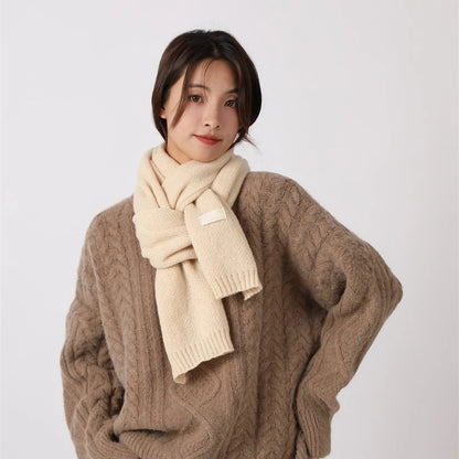 Knitted Red Scarf – Soft Warm Muffler, Classic Solid Winter Wrap for Men & Women - ZOOMNSTORE