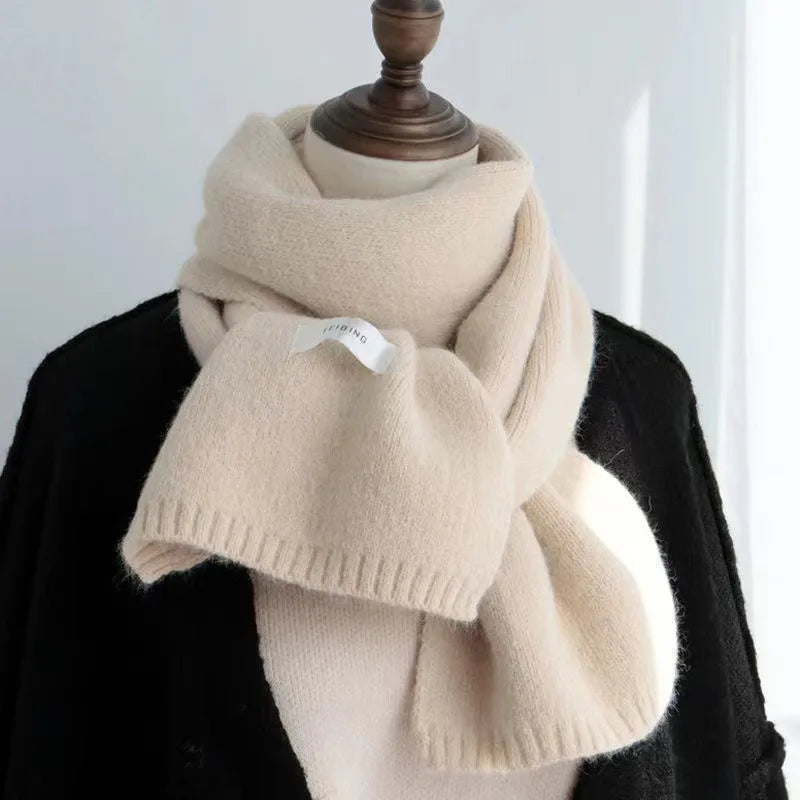 Knitted Red Scarf – Soft Warm Muffler, Classic Solid Winter Wrap for Men & Women - ZOOMNSTORE