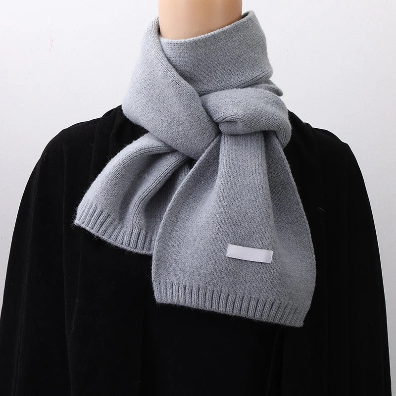 Knitted Red Scarf – Soft Warm Muffler, Classic Solid Winter Wrap for Men & Women - ZOOMNSTORE