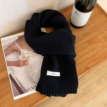 Knitted Red Scarf – Soft Warm Muffler, Classic Solid Winter Wrap for Men & Women - ZOOMNSTORE