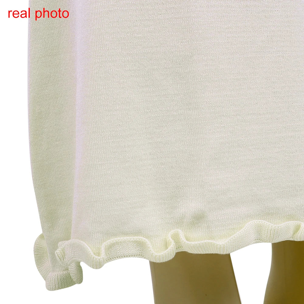 Elegant Knitted Maxi Dress - Backless Flare Sleeve Sweater Outfit for Women - ZOOMNSTORE