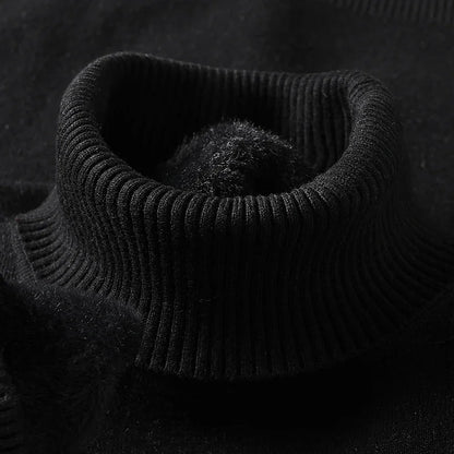 Sweatwear Mens Anti-pilling High Quality Knitted Turtleneck Sweater Slim Fit Long Sleeve Pullover Solid Color Trend Men Clothing - ZOOMNSTORE