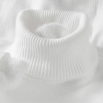 Sweatwear Mens Anti-pilling High Quality Knitted Turtleneck Sweater Slim Fit Long Sleeve Pullover Solid Color Trend Men Clothing - ZOOMNSTORE