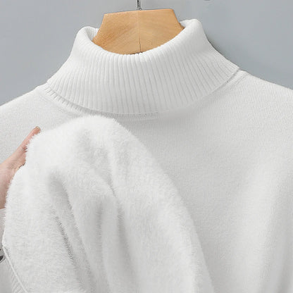 Sweatwear Mens Anti-pilling High Quality Knitted Turtleneck Sweater Slim Fit Long Sleeve Pullover Solid Color Trend Men Clothing - ZOOMNSTORE