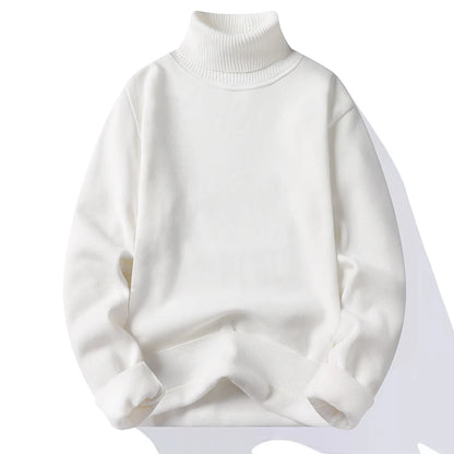 Sweatwear Mens Anti-pilling High Quality Knitted Turtleneck Sweater Slim Fit Long Sleeve Pullover Solid Color Trend Men Clothing - ZOOMNSTORE